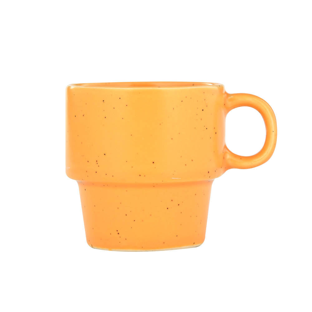 Ceramic Set of 4 Tea Cups with Stand- Multicolor