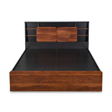 Raven Wooden Queen Bed with Box Storage- Wenge