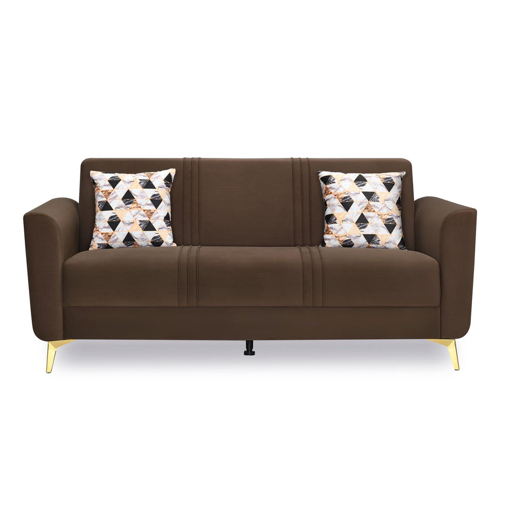 Cooper 3 Seater Fabric Sofa- Brown
