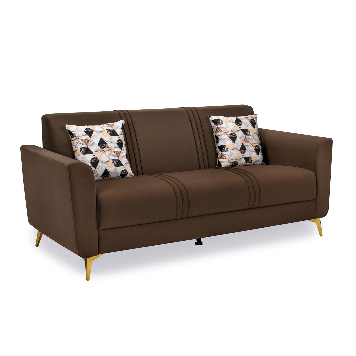 Cooper 3 Seater Fabric Sofa- Brown