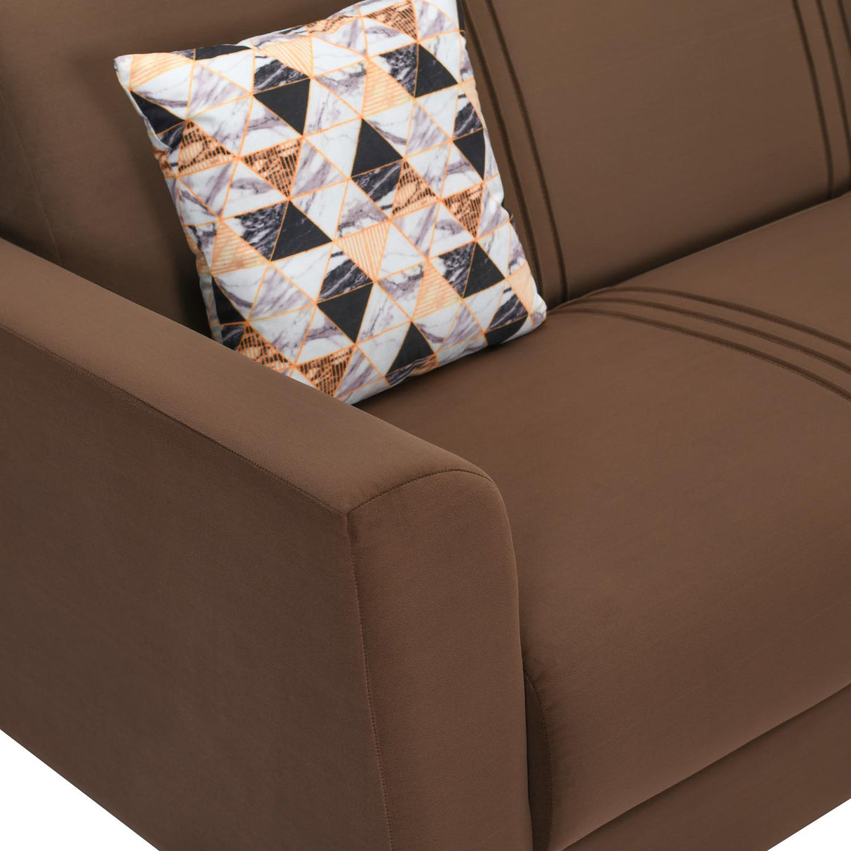 Cooper 3 Seater Fabric Sofa- Brown