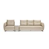 Infinia 3+1 Seater Leatherette Sofa Set with Triangle Console- Beige