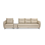 Infinia 3+1 Seater Leatherette Sofa Set with Triangle Console- Beige