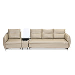 Infinia 1+3 Seater Leatherette Sofa Set with Triangle Console- Beige