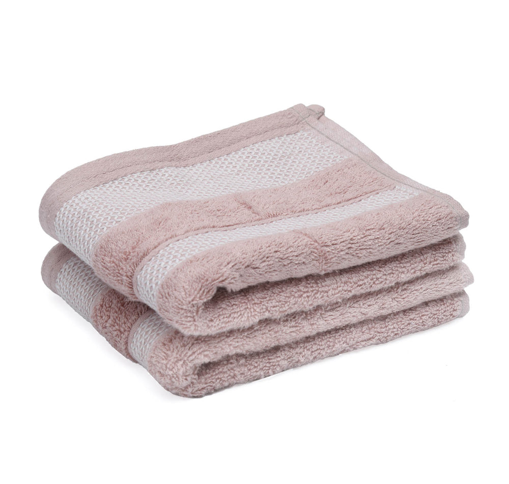 Solid Bamboo Cotton Hand Towel Set of 2- Beige