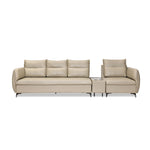 Infinia 3+1 Seater Leatherette Sofa Set with Rectangle Console- Beige