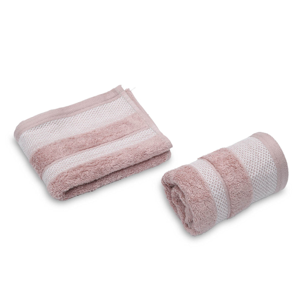 Solid Bamboo Cotton Hand Towel Set of 2- Beige