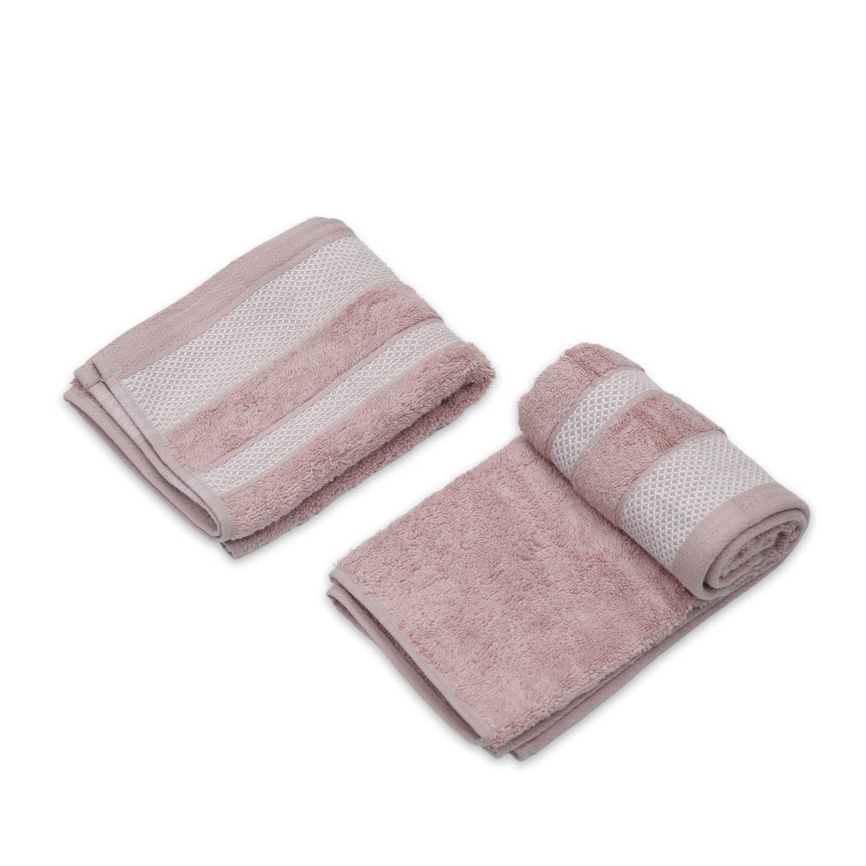 Solid Bamboo Cotton Hand Towel Set of 2- Beige