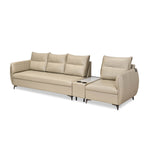 Infinia 3+1 Seater Leatherette Sofa Set with Rectangle Console- Beige