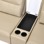 Infinia 3+1 Seater Leatherette Sofa Set with Rectangle Console- Beige