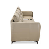 Infinia 3+1 Seater Leatherette Sofa Set with Rectangle Console- Beige