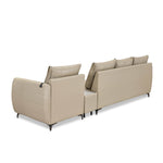 Infinia 3+1 Seater Leatherette Sofa Set with Rectangle Console- Beige