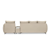 Infinia 3+1 Seater Leatherette Sofa Set with Rectangle Console- Beige