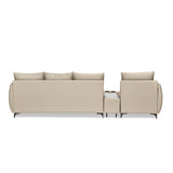 Infinia 1+3 Seater Leatherette Sofa Set with Rectangle Console- Beige