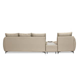 Infinia 1+3 Seater Leatherette Sofa Set with Triangle Console- Beige