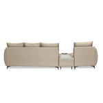 Infinia 3+1 Seater Leatherette Sofa Set with Triangle Console- Beige