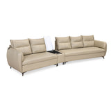 Infinia 2+3 Seater Leatherette Sofa Set with Triangle Console- Beige