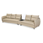 Infinia 3+2 Seater Leatherette Sofa Set with Triangle Console- Beige