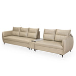 Infinia 3+2 Seater Leatherette Sofa Set with Rectangle Console- Beige