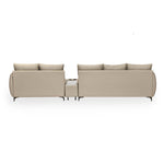 Infinia 3+2 Seater Leatherette Sofa Set with Rectangle Console- Beige