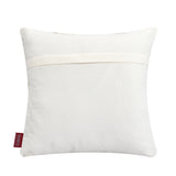 Geometric Embroidered Cotton & Polyester 16" x 16" Cushion Cover (Beige)