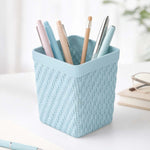 Weave Design Polypropylene Pen Holder- Mint