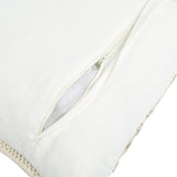 Wavy Pattern Cotton & Polyester 16" x 16" Macrame Cushion Cover (White)