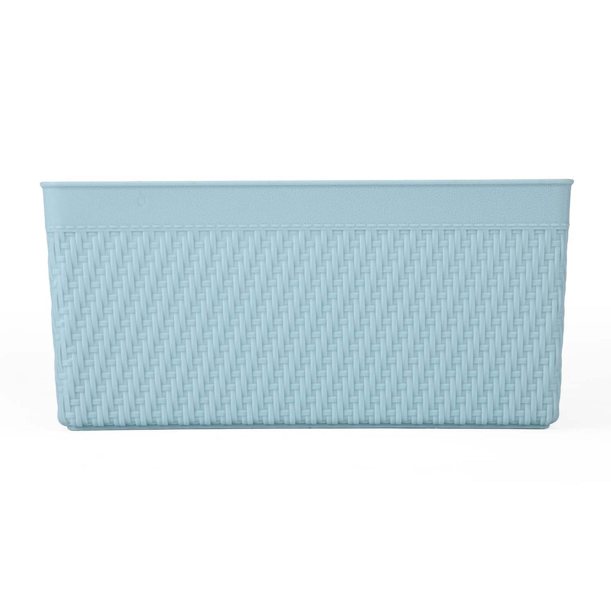 Weave Pattern Polypropylene Storage Basket- Mint, 25.8 x 17.2 x 11.8 cm