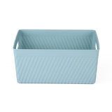 Weave Pattern Polypropylene Storage Basket- Mint, 25.8 x 17.2 x 11.8 cm