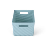 Weave Pattern Polypropylene Storage Basket- Mint, 25.8 x 17.2 x 11.8 cm