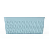Weave Pattern Polypropylene Storage Basket- Mint, 16.4 x 10.5 x 6.6 cm