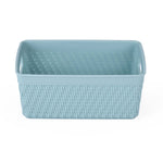 Weave Pattern Polypropylene Storage Basket- Mint, 16.4 x 10.5 x 6.6 cm