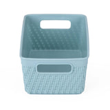 Weave Pattern Polypropylene Storage Basket- Mint, 16.4 x 10.5 x 6.6 cm