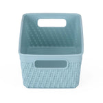 Weave Pattern Polypropylene Storage Basket- Mint, 16.4 x 10.5 x 6.6 cm