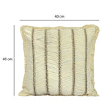 Pleated Cotton & Polyester 16" x 16" Cushion Cover (Cream)