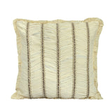 Pleated Cotton & Polyester 16" x 16" Cushion Cover (Cream)