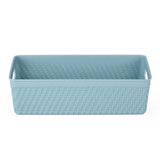 Weave Pattern Polypropylene Storage Basket- Mint, 24.1 x 10.3 x 7.2 cm