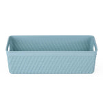 Weave Pattern Polypropylene Storage Basket- Mint, 24.1 x 10.3 x 7.2 cm