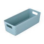 Weave Pattern Polypropylene Storage Basket- Mint, 24.1 x 10.3 x 7.2 cm