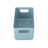 Weave Pattern Polypropylene Storage Basket- Mint, 24.1 x 10.3 x 7.2 cm
