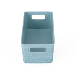 Weave Pattern Polypropylene Storage Basket- Mint, 24.1 x 10.3 x 7.2 cm