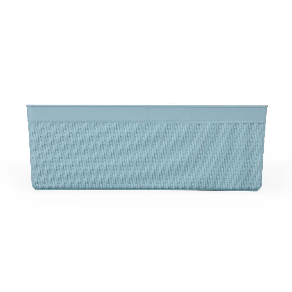 Weave Pattern Polypropylene Storage Basket- Mint, 35.5 x 27.2 x 12.4 cm