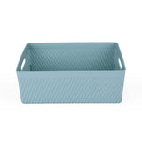 Weave Pattern Polypropylene Storage Basket- Mint, 35.5 x 27.2 x 12.4 cm