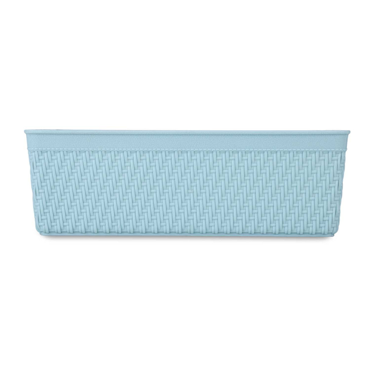 Weave Pattern Polypropylene Storage Basket- Mint, 23.5 x 17.8 x 7.7 cm