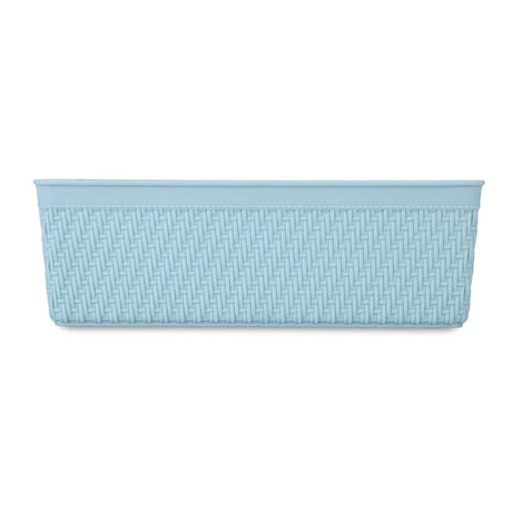 Weave Pattern Polypropylene Storage Basket- Mint, 23.5 x 17.8 x 7.7 cm