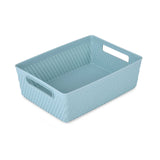 Weave Pattern Polypropylene Storage Basket- Mint, 23.5 x 17.8 x 7.7 cm