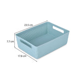 Weave Pattern Polypropylene Storage Basket- Mint, 23.5 x 17.8 x 7.7 cm