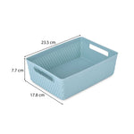 Weave Pattern Polypropylene Storage Basket- Mint, 23.5 x 17.8 x 7.7 cm
