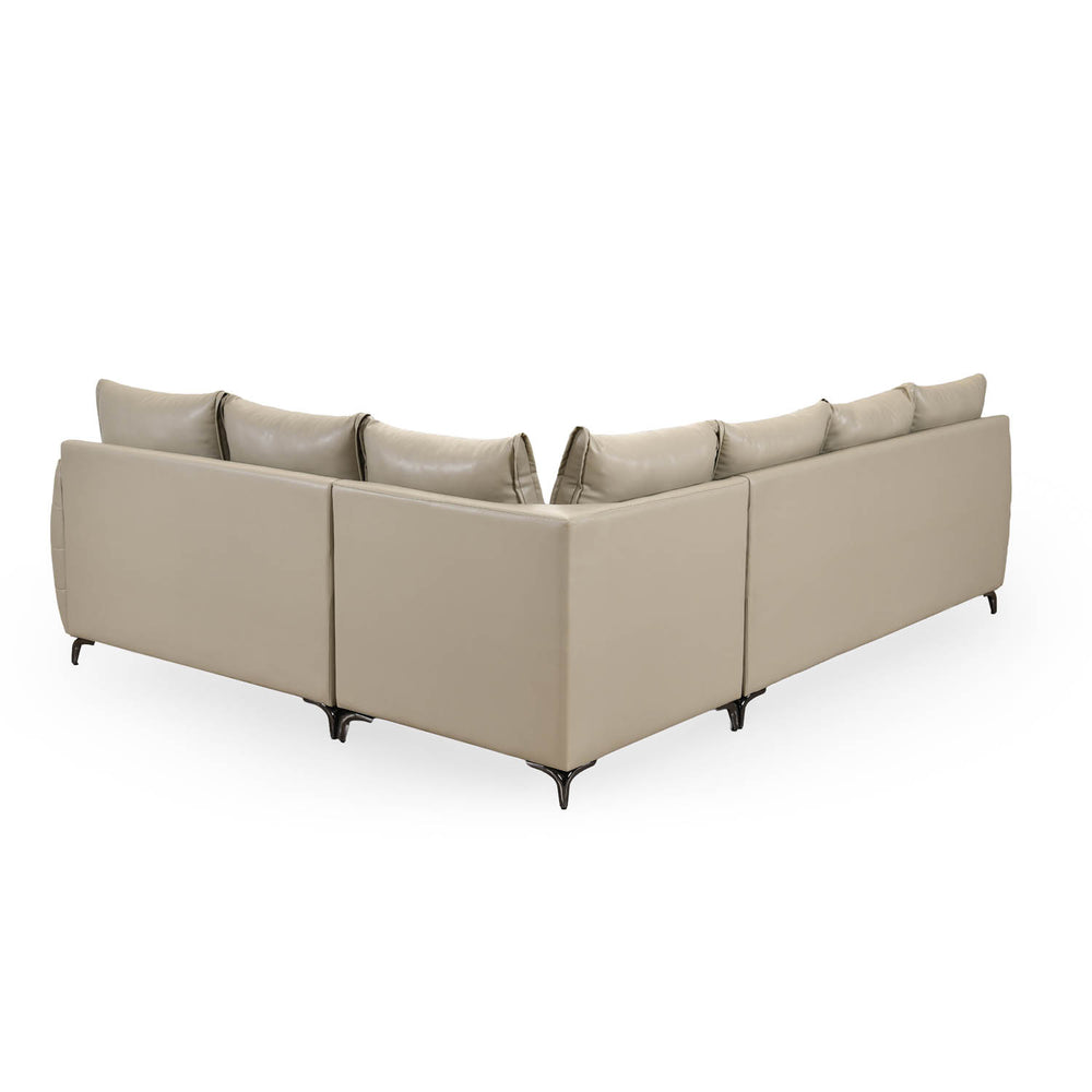 Infinia 3+2+1 Seater Leatherette Sofa Set with Left Corner Sofa- Beige