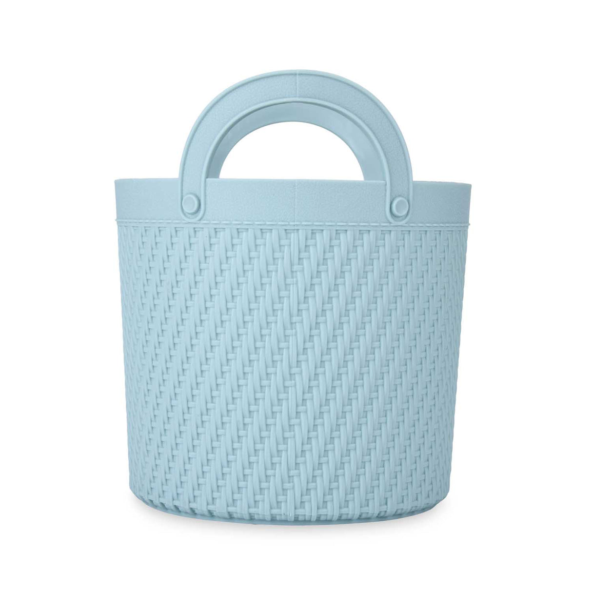 Weave Pattern Polypropylene Storage Basket- Mint, 16.2 x 15.7 x 18.4 cm